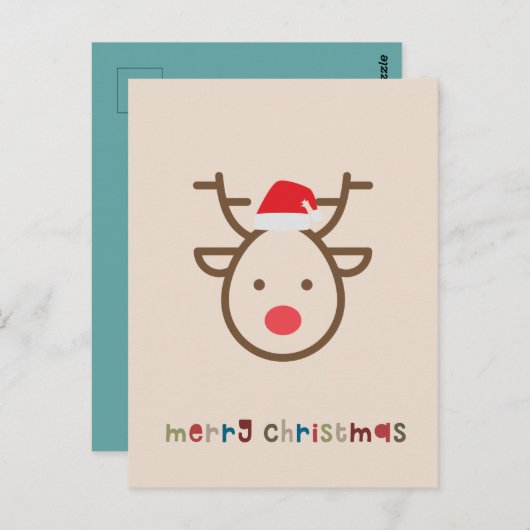 Carte de Noël moderne et agréable (Devant / Derrière)