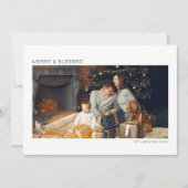 Carte de Noël moderne et joyeuse et bienheureuse (Devant)