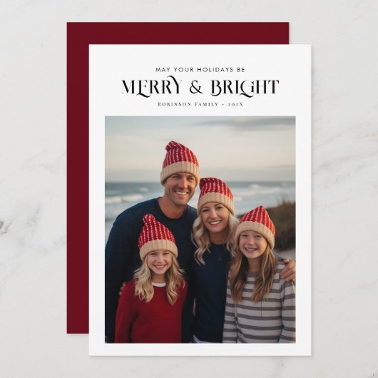 Carte de Noël moderne et lumineuse (Devant / Derrière)