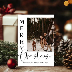 Carte de Noël moderne et tendance avec photo