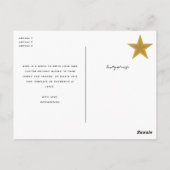 Carte de Noël Moderne Étoile d'Or 3 Photos (Dos)