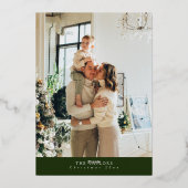 Carte de Noël moderne Green et Gold Foil (Verso)