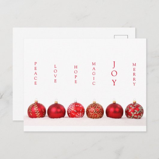 Carte de Noël moderne Joie (Devant / Derrière)