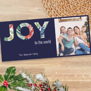 Carte de Noël moderne Joy To The World 1 Photo