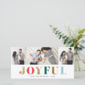 Carte de Noël Moderne Joyeuse 3 Photos (Debout devant)