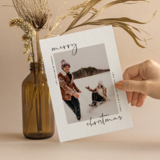Carte de Noël moderne minimaliste avec photo