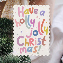 Carte de Noël moderne minimaliste colorée pour les