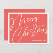 Carte de Noël moderne minimaliste - personnalisée (Devant / Derrière)