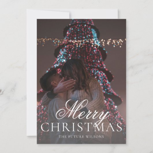 Carte de Noël moderne Mr & Mrs Fiançailles Photo (Devant)