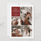 Carte de Noël moderne multi-photos | Carte de vaca (Devant)