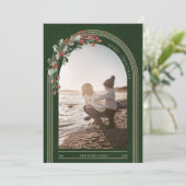 Carte de Noël Moderne Photo Botanique sous une Arc (Debout devant)