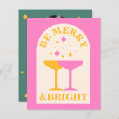 Carte de Noël moderne, photo, couleurs vives (Devant / Derrière)