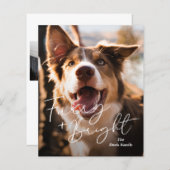 Carte de Noël moderne pour chien mignon (Devant / Derrière)