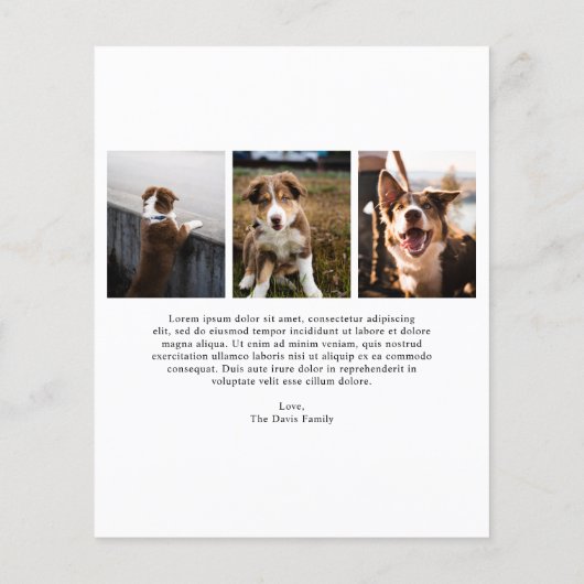 Carte de Noël moderne pour chien mignon (Dos)