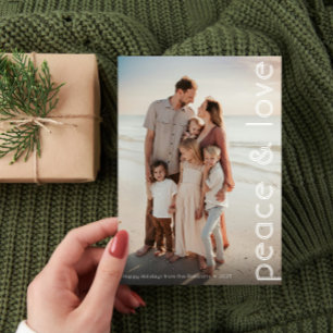 Carte de Noël moderne pour la paix et l'amour