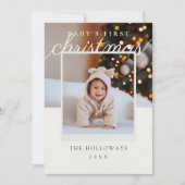 Carte de Noël moderne pour le premier Noël de bébé (Devant)