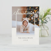 Carte de Noël moderne pour le premier Noël de bébé (Debout devant)