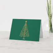 Carte de Noël moderne professionnelle verte et or (Dos)