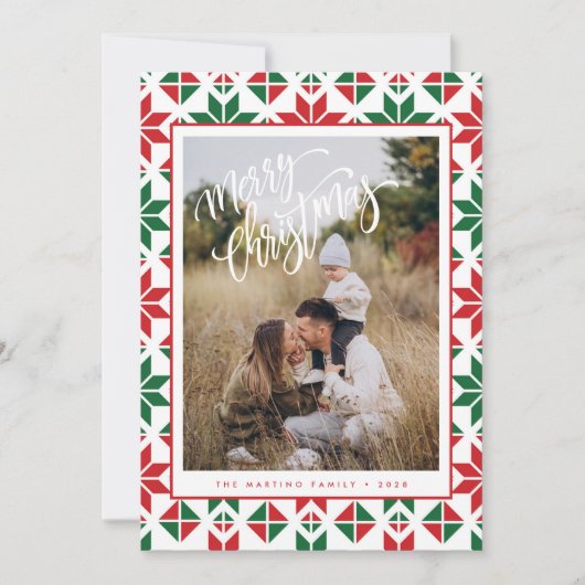 Carte de Noël moderne Red Green Folt (Devant)