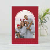 Carte de Noël moderne Red Nordic Arch (Debout devant)