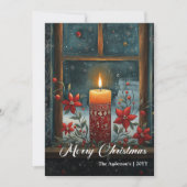 Carte de Noël moderne rétro avec bougie (Devant)