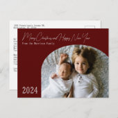 Carte de Noël moderne rouge Boho Chic Arc  (Devant / Derrière)