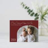 Carte de Noël moderne rouge chic boho  (Debout devant)