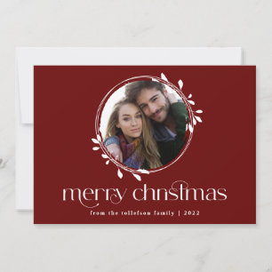 Carte de Noël moderne simple avec une photo unique