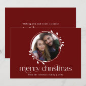 Carte de Noël moderne simple avec une photo unique (Devant / Derrière)