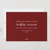 Carte de Noël moderne simple avec une photo unique (Dos)