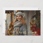 Carte de Noël moderne tendance 1 photo (Devant)