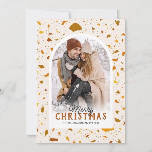 Carte de Noël moderne Terrazzo (Devant)