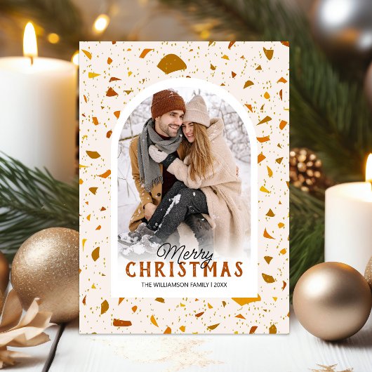 Carte de Noël moderne Terrazzo