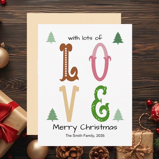 Carte de Noël Moderne Typography Flat Fêtes