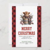 Carte de Noël modifiable à thème vache des Highlan (Devant)