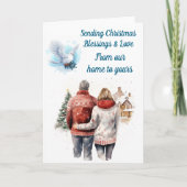 Carte de Noël modifiable pour couple en hiver (Devant)