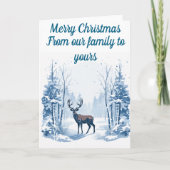 Carte de Noël modifiée pour le cerf d'hiver (Devant)