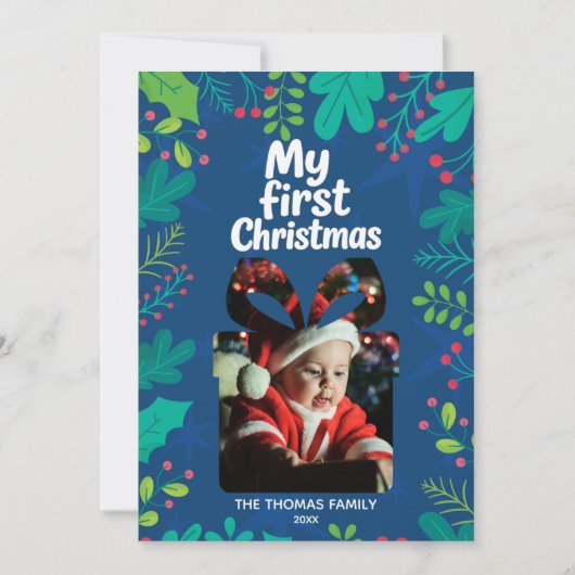 Carte de Noël « Mon premier Noël » pour bébé moder (Devant)