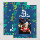 Carte de Noël « Mon premier Noël » pour bébé moder (Devant / Derrière)