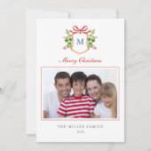 Carte de Noël Monogramme avec photos multiples (Devant)