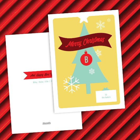 Carte de Noël Monogramme Icônes de Noël