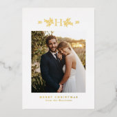 Carte de Noël monogramme rustique avec une photo (Recto)