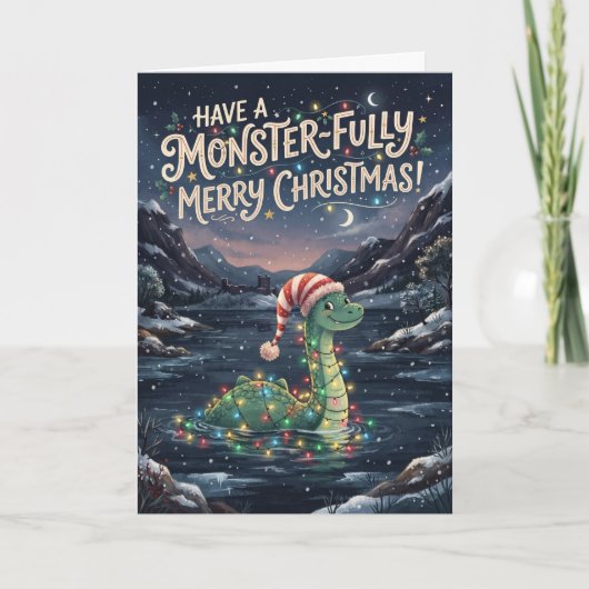 Carte de Noël Monsterfully Merry Nessie (Devant)