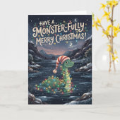 Carte de Noël Monsterfully Merry Nessie (Fleur jaune)