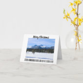 Carte de Noël Montagnes enneigées (Fleur jaune)
