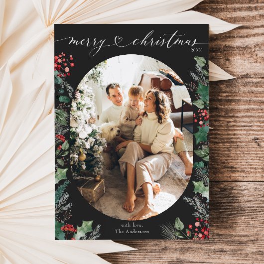 Carte de Noël Moody Chic Botanique