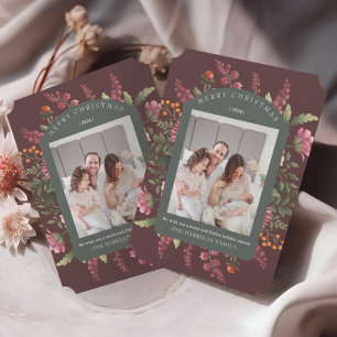 Carte de Noël Moody Winter Floral