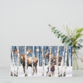 Carte de Noël Moose Family Winter Woods (Debout devant)