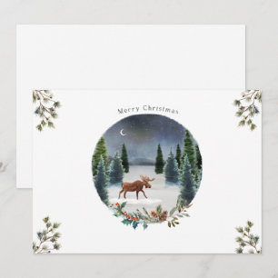 Carte de Noël Moose Forest Moose Nature