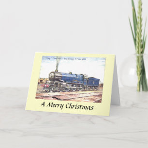 Carte de Noël - Moteur GWR King George V